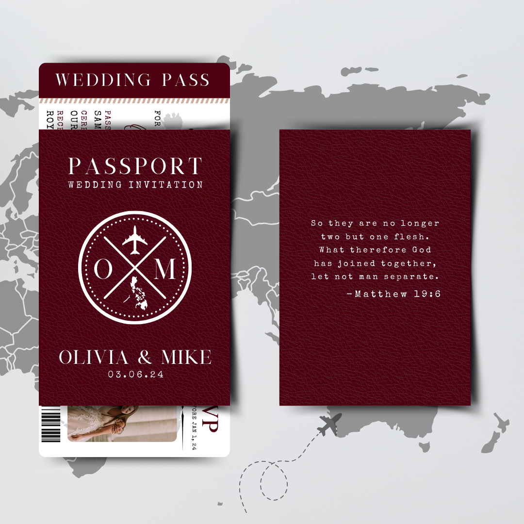 Passport  Invitation Suite for Wedding, Birthday, Christening, Anniversary