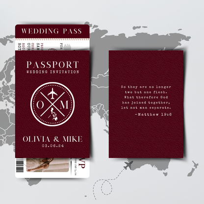 Passport  Invitation Suite for Wedding, Birthday, Christening, Anniversary