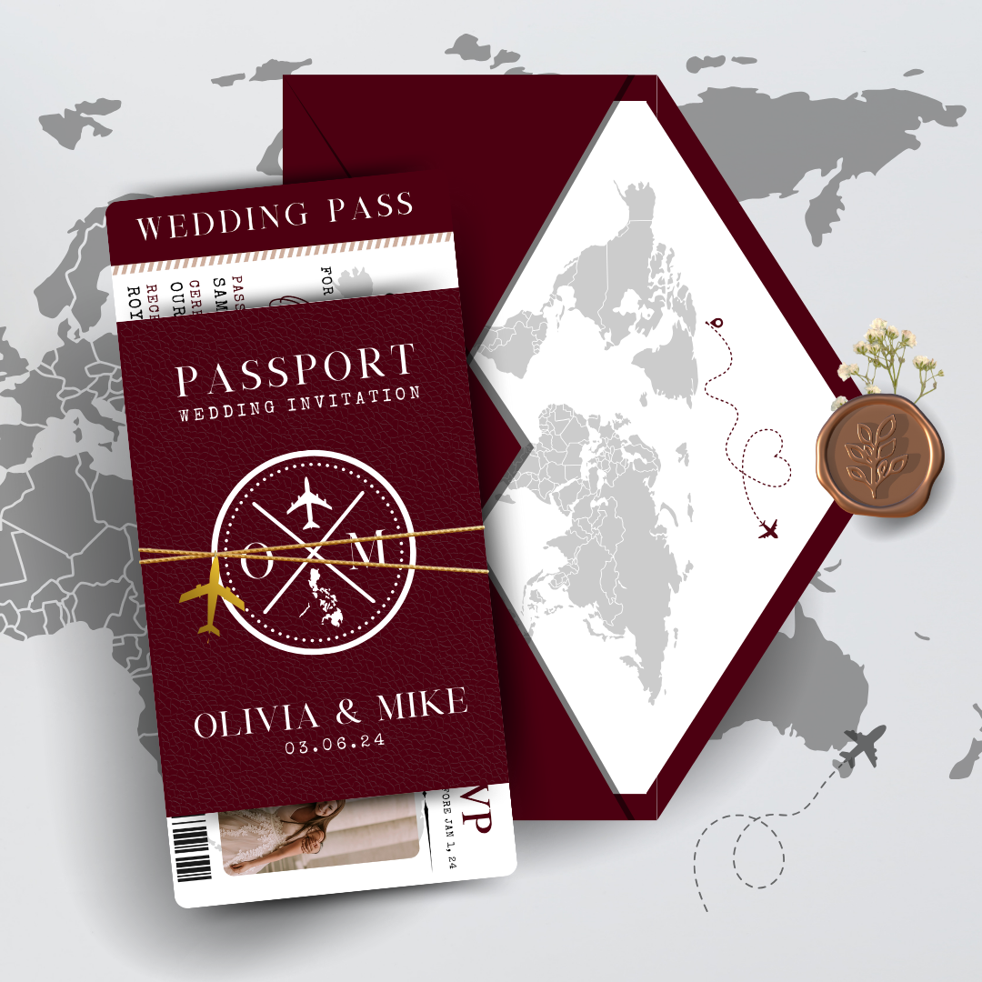 Passport  Invitation Suite for Wedding, Birthday, Christening, Anniversary