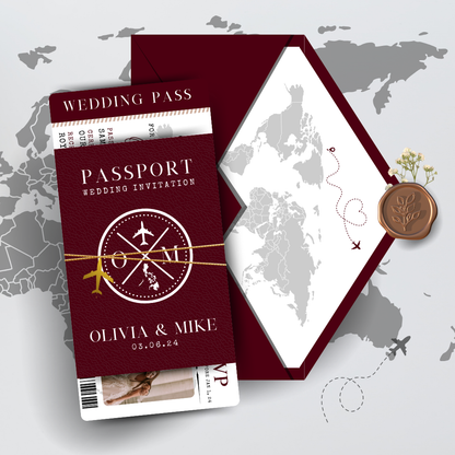 Passport  Invitation Suite for Wedding, Birthday, Christening, Anniversary