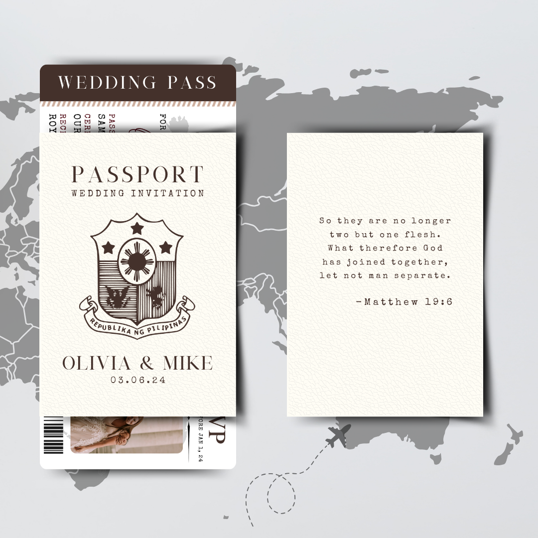 Passport  Invitation Suite for Wedding, Birthday, Christening, Anniversary