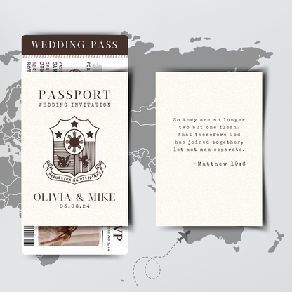 Passport  Invitation Suite for Wedding, Birthday, Christening, Anniversary