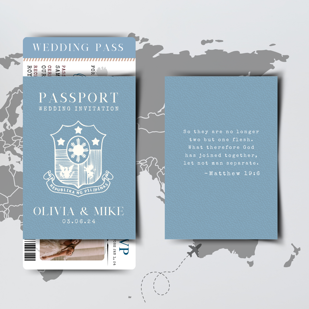 Passport  Invitation Suite for Wedding, Birthday, Christening, Anniversary