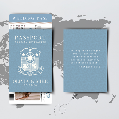 Passport  Invitation Suite for Wedding, Birthday, Christening, Anniversary