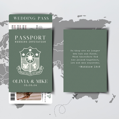 Passport  Invitation Suite for Wedding, Birthday, Christening, Anniversary