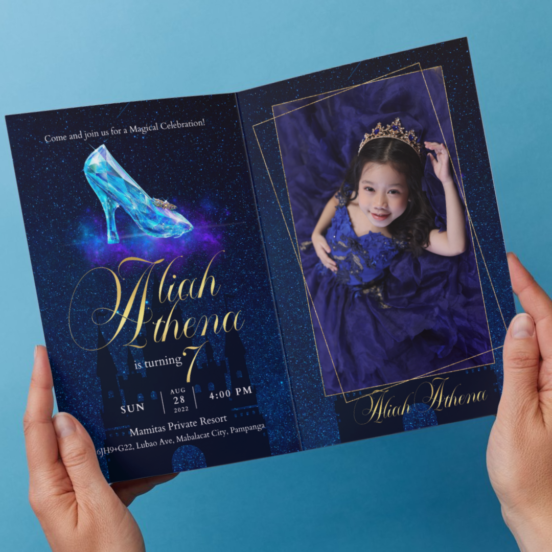 Cinderella Birthday Party Invitation Card